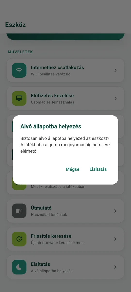 A megerősítés, mielőtt a játék elalszik